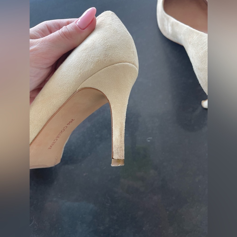 206 COLLECTIVE GENUINE TAN SUEDE NUDE PUMPS 8.5 - Picture 8 of 8